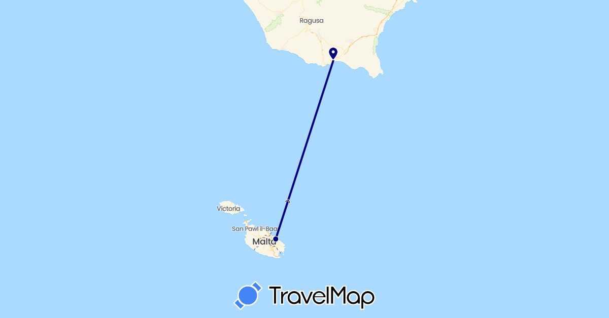 TravelMap itinerary: driving in Italy, Malta (Europe)